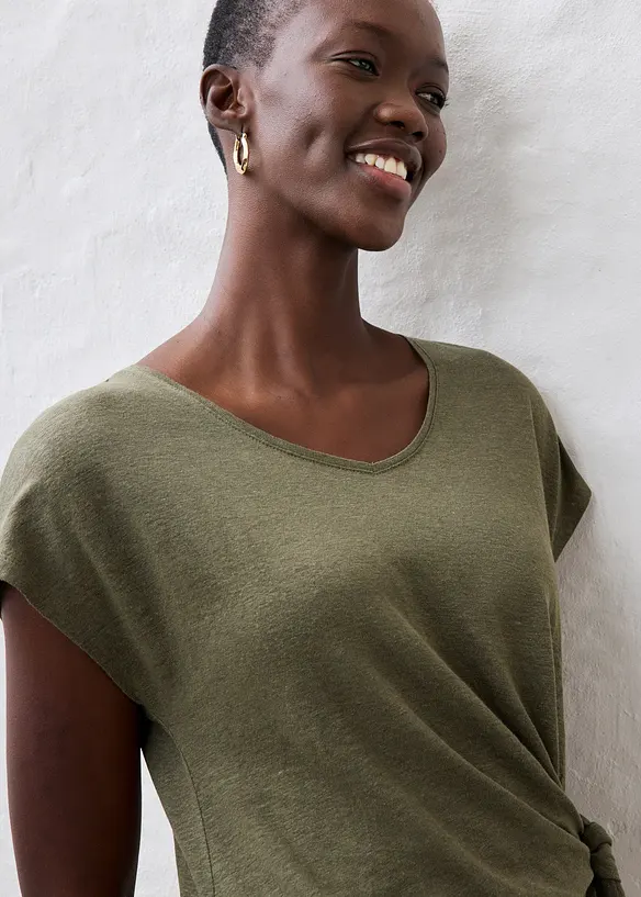 Wickelshirt aus reinem Leinen, bonprix