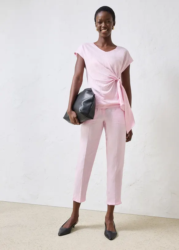 Wickelshirt aus reinem Leinen, bonprix