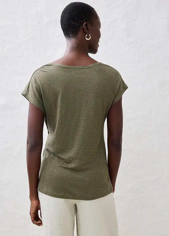 Wickelshirt aus reinem Leinen, bonprix