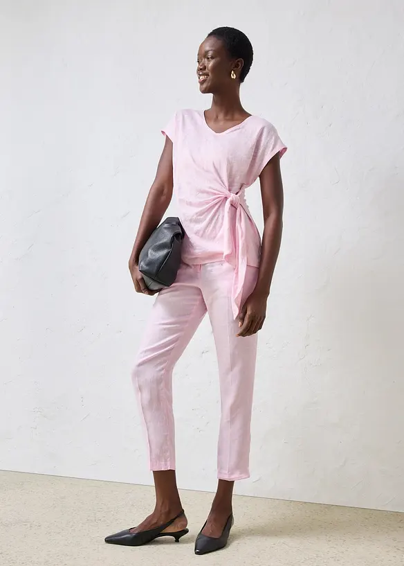 Wickelshirt aus reinem Leinen, bonprix