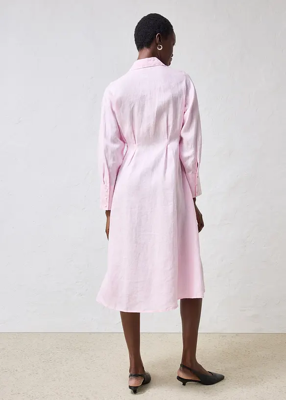 Hemdblusenkleid aus reinem Leinen, bonprix