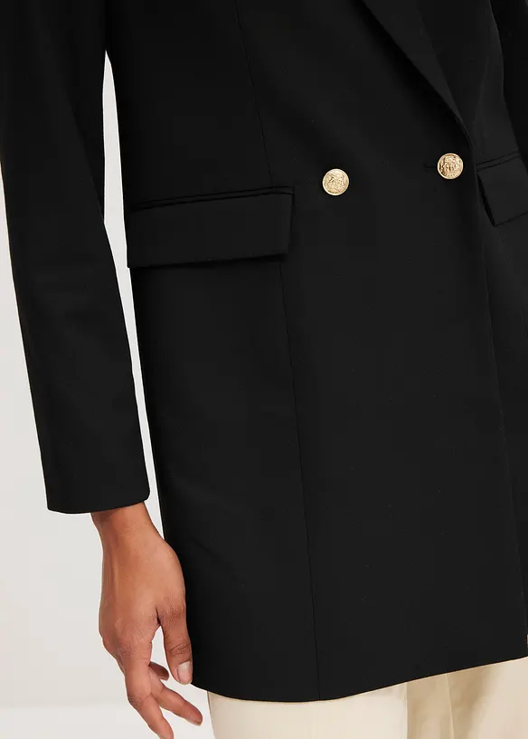 Long blazer &agrave; boutons d&eacute;coratifs, bonprix