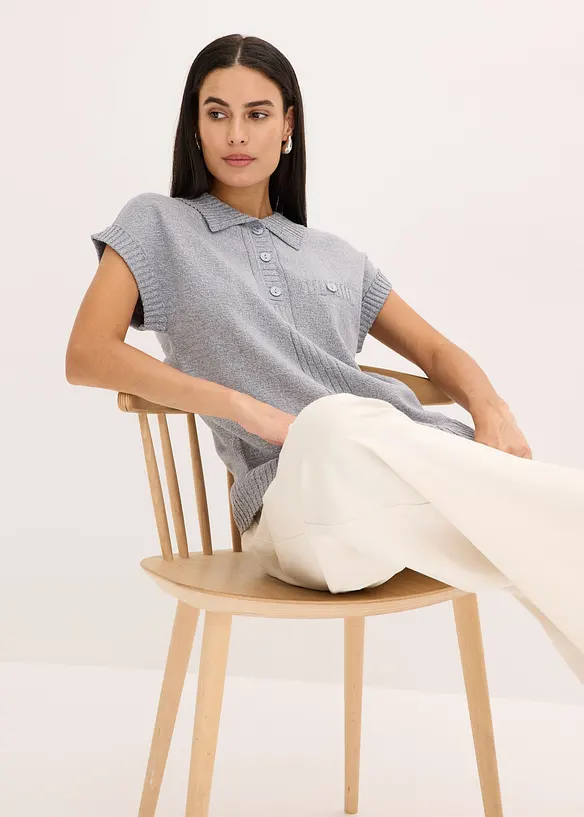 Polo-Pullover mit Baumwolle, bonprix