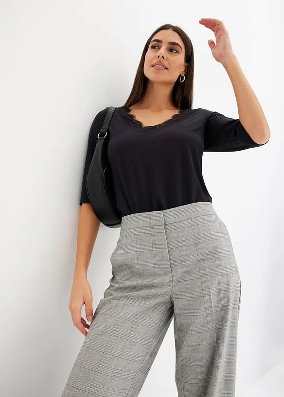 T-shirt &agrave; dentelle, bonprix