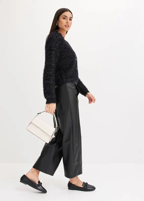 Gilet oversize en maille &agrave; fil ruban, bonprix