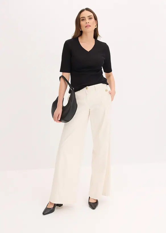 Wide Leg Hose mit Stretch, bonprix