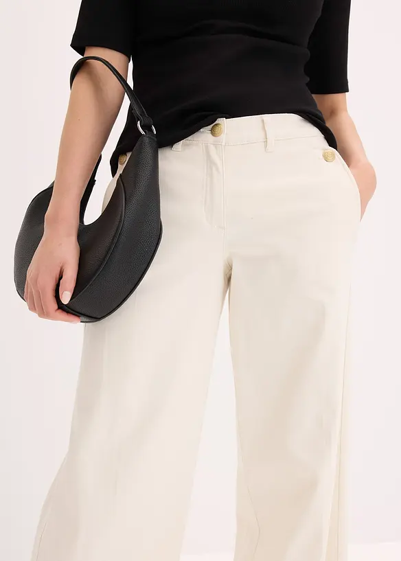 Wide Leg Hose mit Stretch, bonprix