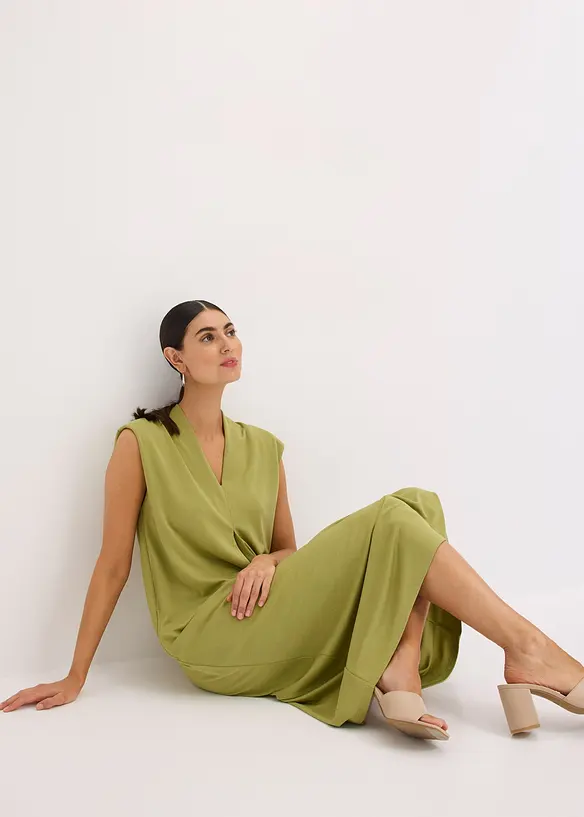 Robe en jersey piqu&eacute; de viscose avec &eacute;paulettes, bonprix