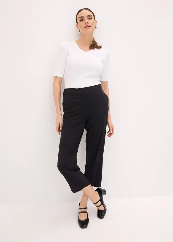Pantalon 3/4 fusel&eacute; et fendu en bas, bonprix