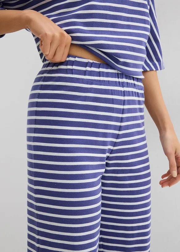 Pantalon en jersey coton textur&eacute;, bonprix