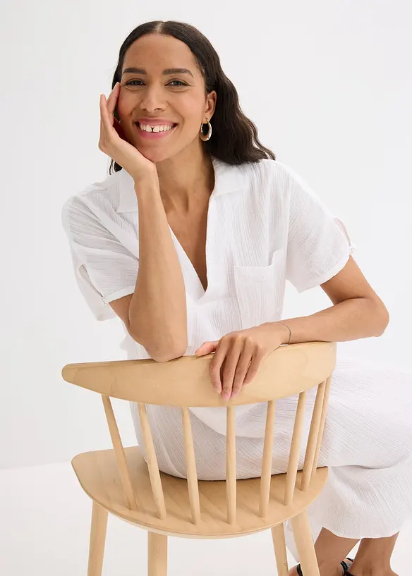 Kaftan-Kleid aus weichem Musselin, bonprix