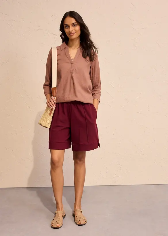 Short en molleton de coton m&eacute;lang&eacute;, bonprix