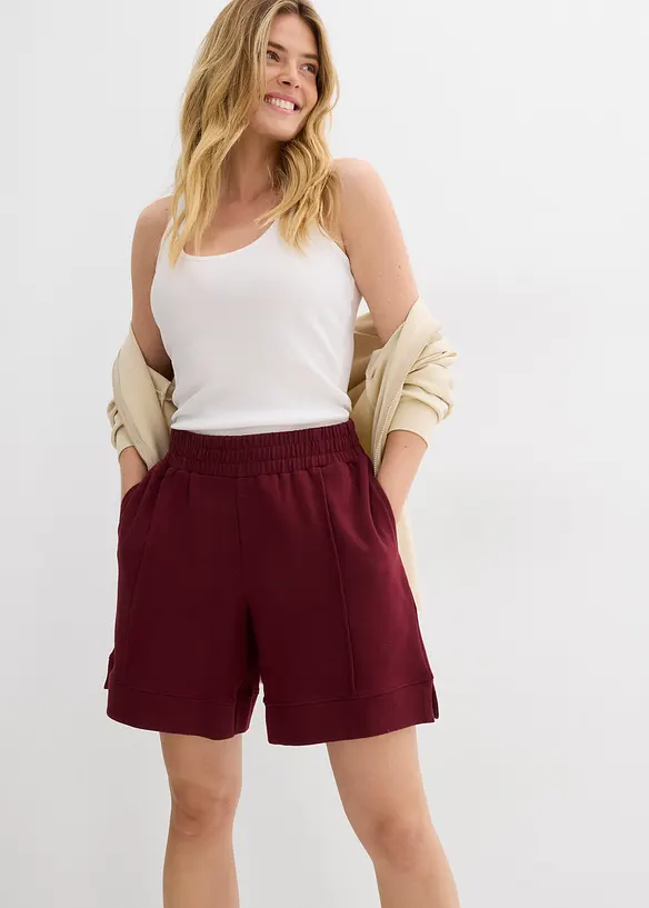 Short en molleton de coton m&eacute;lang&eacute;, bonprix