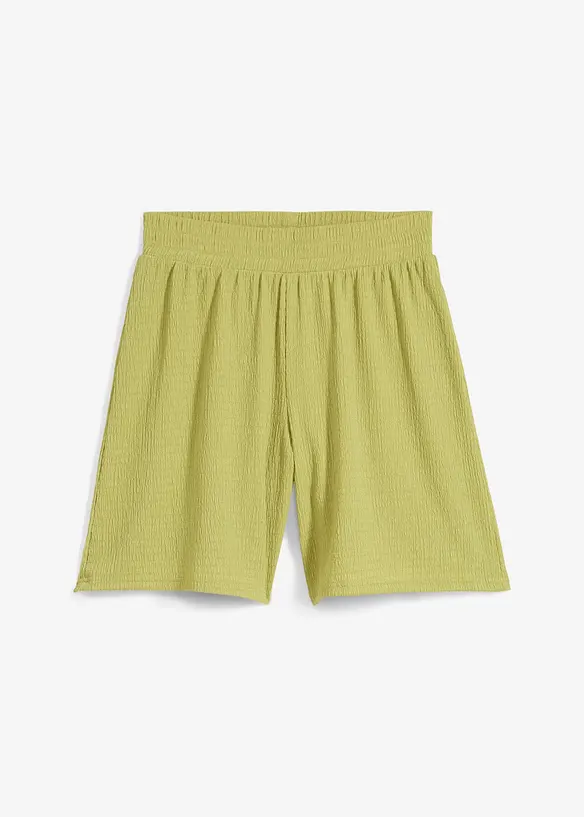 Short taille &eacute;lastiqu&eacute;e en cr&ecirc;pe gaufr&eacute;, bonprix