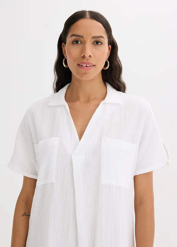 Kaftan-Kleid aus weichem Musselin, bonprix