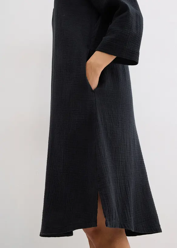 Hemdblusenkleid aus Musselin, bonprix