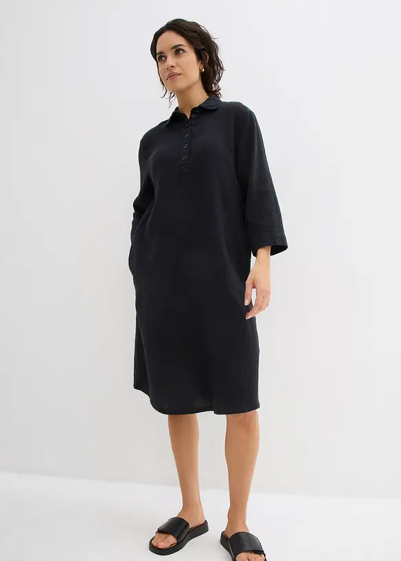 Hemdblusenkleid aus Musselin, bonprix