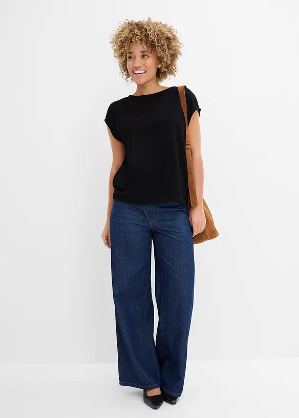 Oversize-Shirt in Strickoptik, bonprix