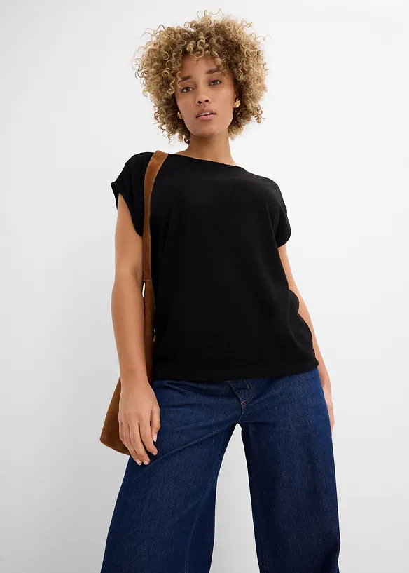 Oversize-Shirt in Strickoptik, bonprix