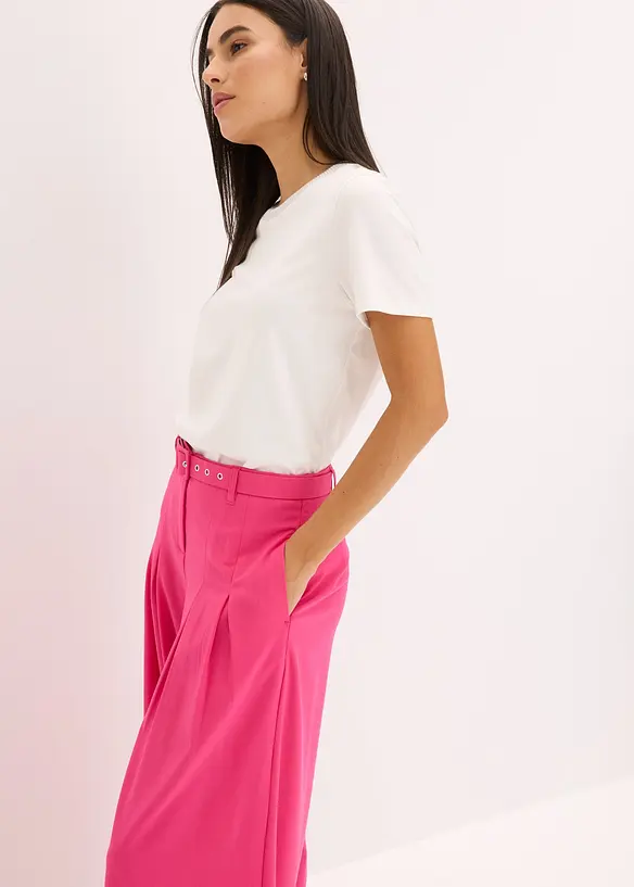 Bundfaltenhose mit G&uuml;rtel (2tlg-Set), bonprix