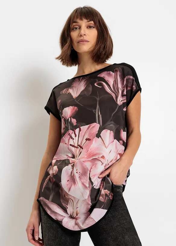 T-shirt imprim&eacute; en mati&egrave;re douce, bonprix