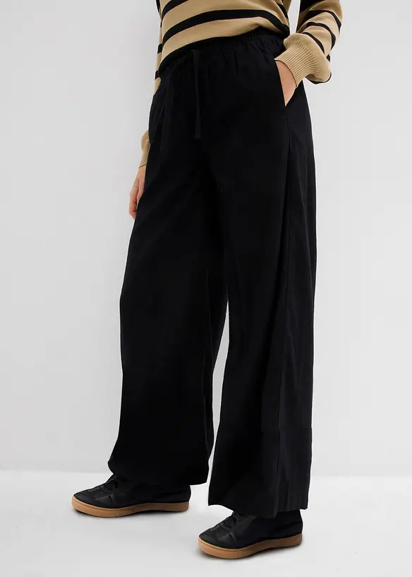Pantalon palazzo 100% coton, bonprix