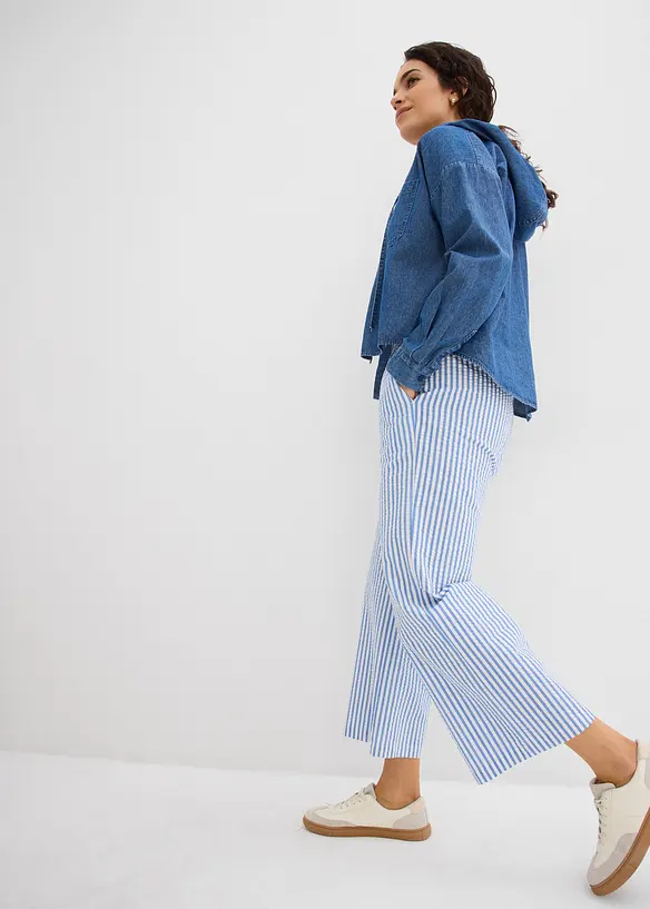 Palazzo-Hose aus Seersucker, 7/8 L&auml;nge, bonprix