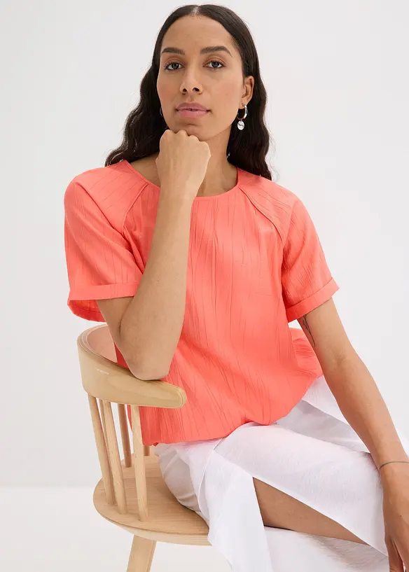 Blouse manches courtes en viscose m&eacute;lang&eacute;e, bonprix