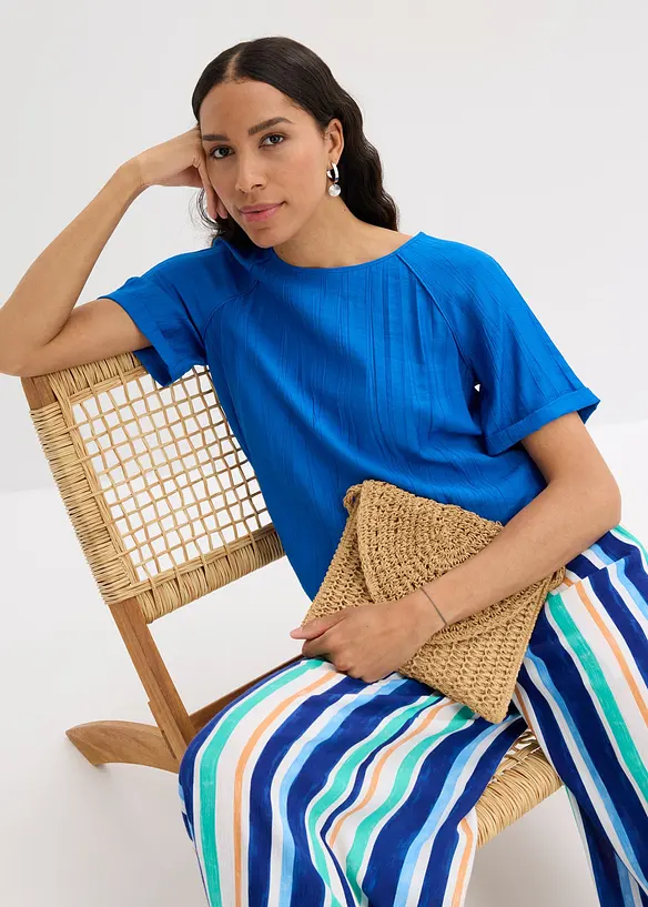 Blouse manches courtes en viscose m&eacute;lang&eacute;e, bonprix