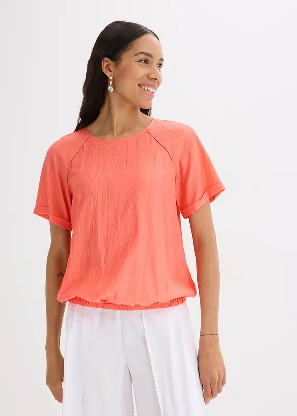 Blouse manches courtes en viscose m&eacute;lang&eacute;e, bonprix