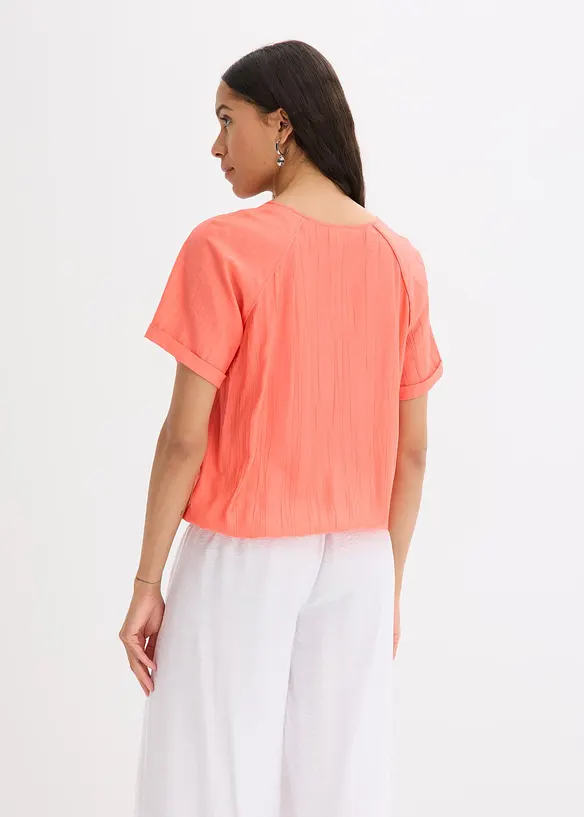 Blouse manches courtes en viscose m&eacute;lang&eacute;e, bonprix