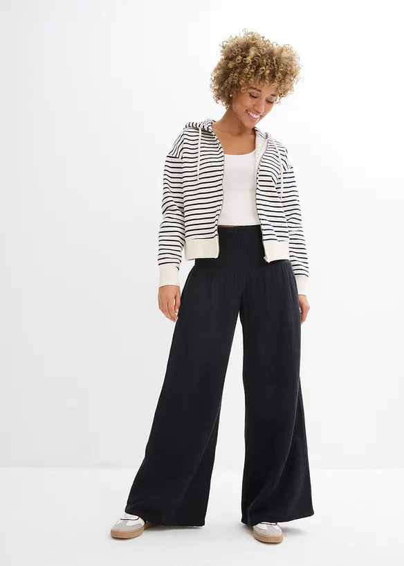 Pantalon palazzo en gaze de coton, bonprix