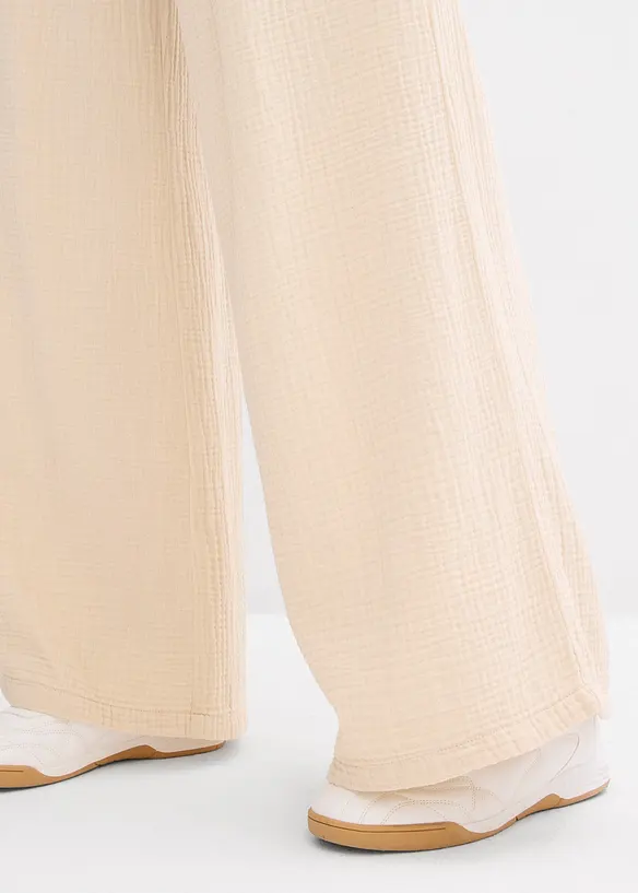 Pantalon palazzo en gaze de coton, bonprix