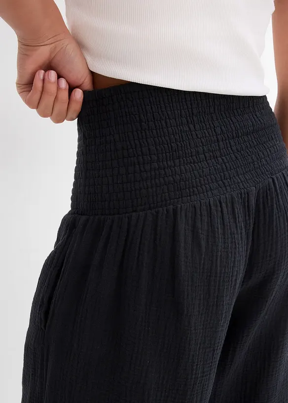 Pantalon palazzo en gaze de coton, bonprix