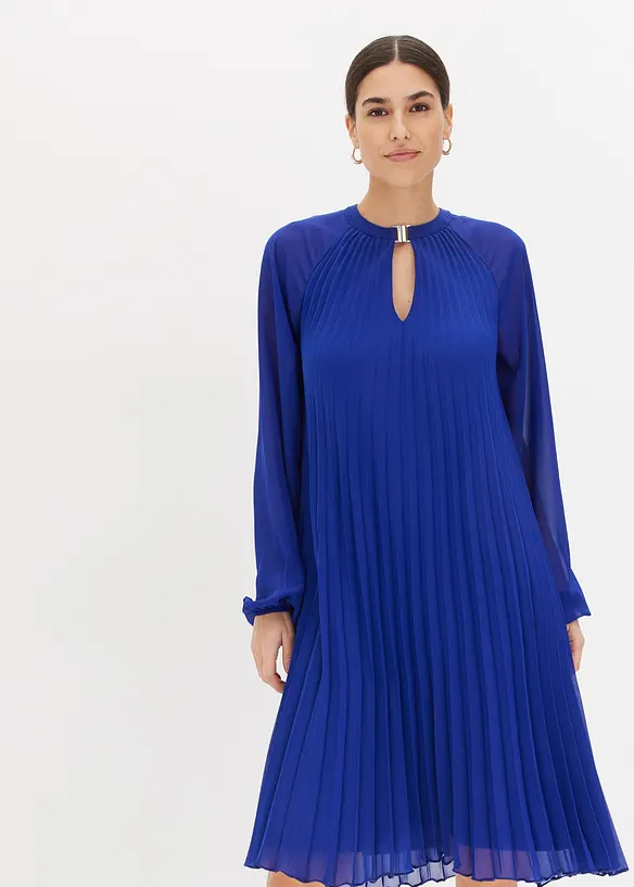 Robe courte pliss&eacute;e en mousseline, bonprix