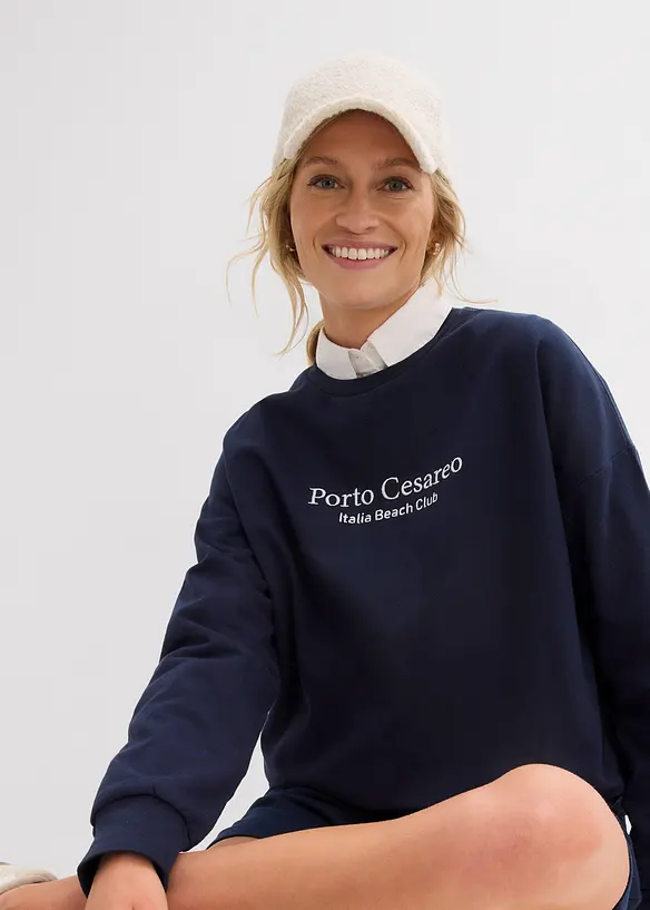 Oversize-Sweatshirt mit Stickerei, bonprix