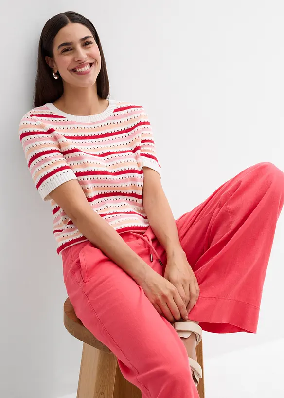 T-shirt en maille ray&eacute;e, bonprix