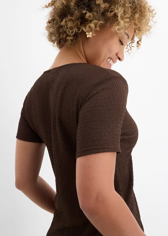 Shirt mit Struktur und Knopfleiste, bonprix