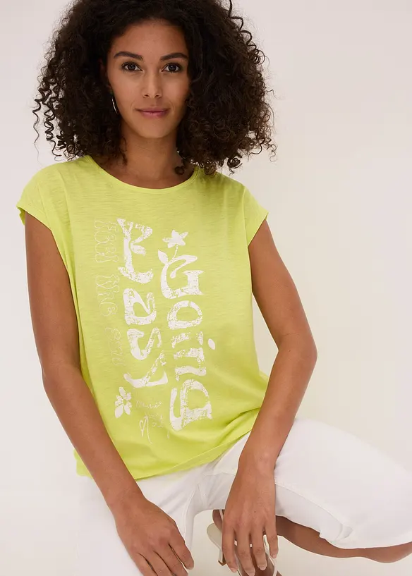 T-shirt long 100% coton, bonprix