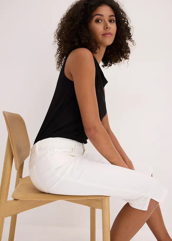 Pantalon corsaire &agrave; taille &eacute;lastiqu&eacute;e, bonprix