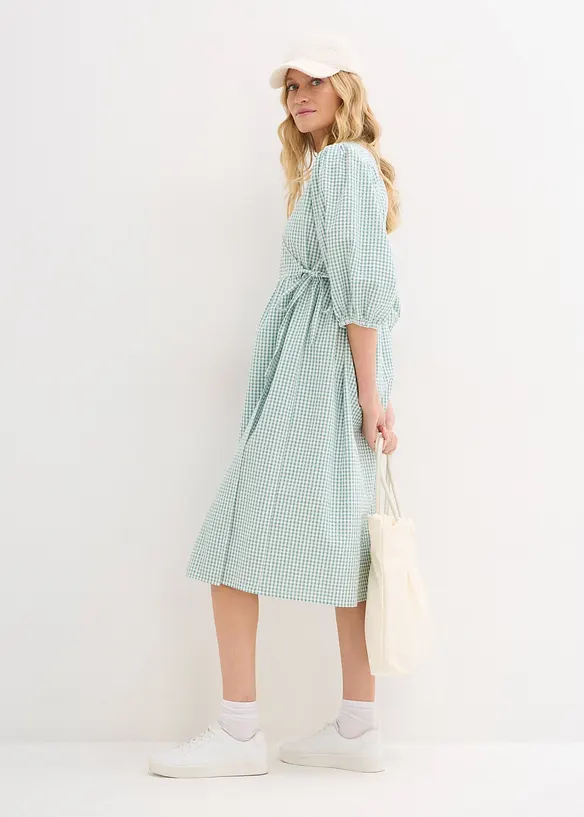 Robe portefeuille en mati&egrave;re textur&eacute;e, bonprix