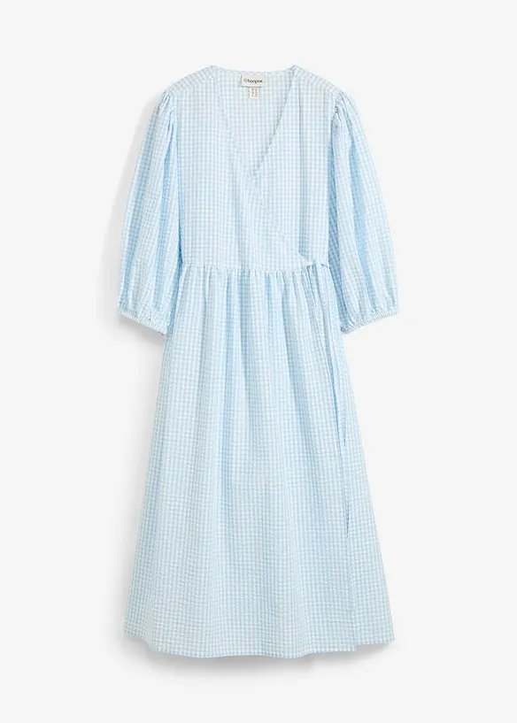 Robe portefeuille en mati&egrave;re textur&eacute;e, bonprix