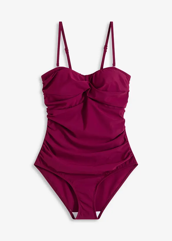 Maillot 1 pi&egrave;ce sculptant effet crois&eacute;, maintien mod&eacute;r&eacute;, bonprix