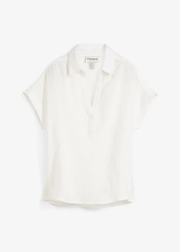 Kurzarmbluse aus luftigem Musselin, bonprix