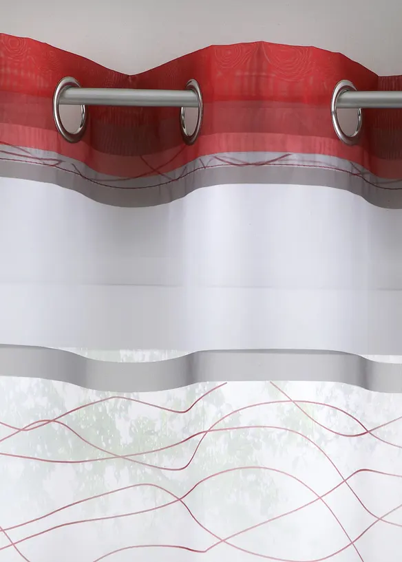 Transparente Gardine mit Querstreifen Druck (1er Pack), bonprix