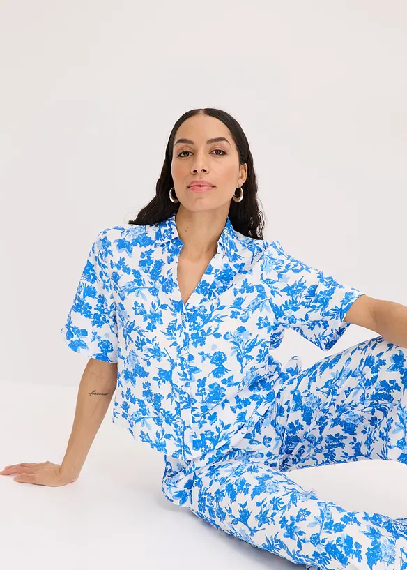 Chemisier manches courtes doux et fluide, bonprix