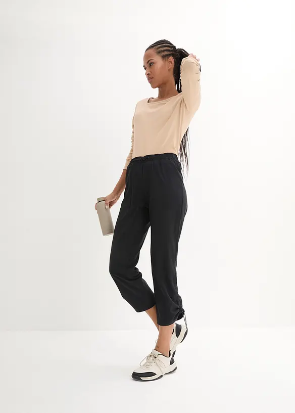 Pantalon &agrave; fronces, s&eacute;chage rapide, bonprix