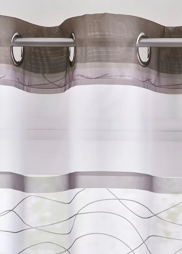 Voilage transparent &agrave; imprim&eacute; rayures horizontales (1 pce), bonprix