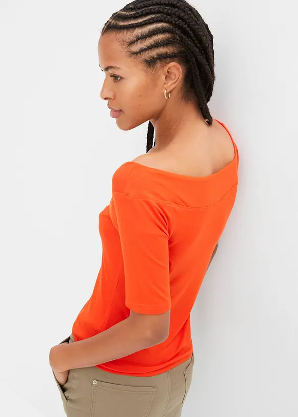 T-shirt encolure Bardot en viscose extensible, bonprix