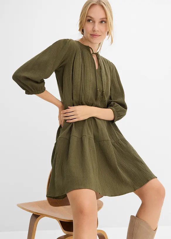 Robe-chemise 100% coton, bonprix